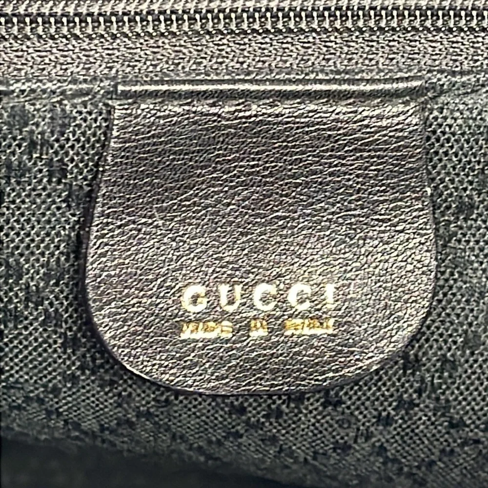 Gucci Leather Bamboo Backpack Black Designer Luxury Rucksack Twin Pocket
